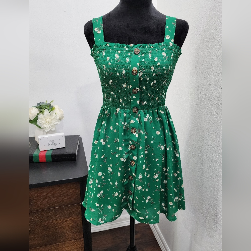JESSICA SIMPSON Green Floral Dress Size/ X-SMALL